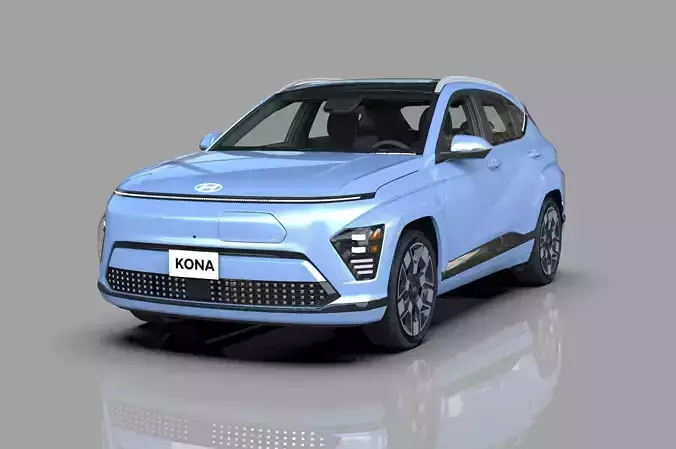 Hyundai Kona EV 2024 HQ interior 3D model