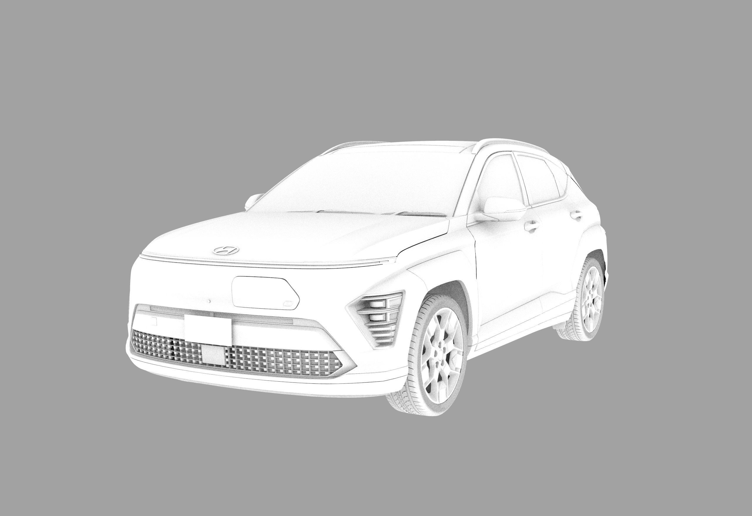 Hyundai Kona EV 2024 HQ interior 3D model_30