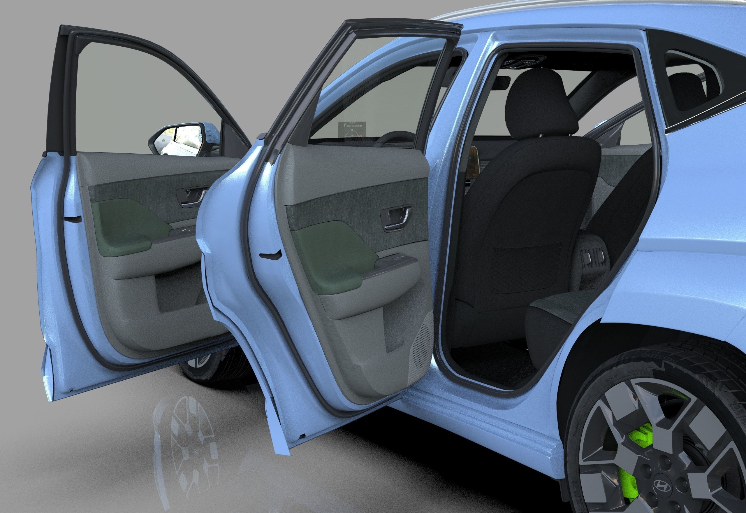 Hyundai Kona EV 2024 HQ interior 3D model_15