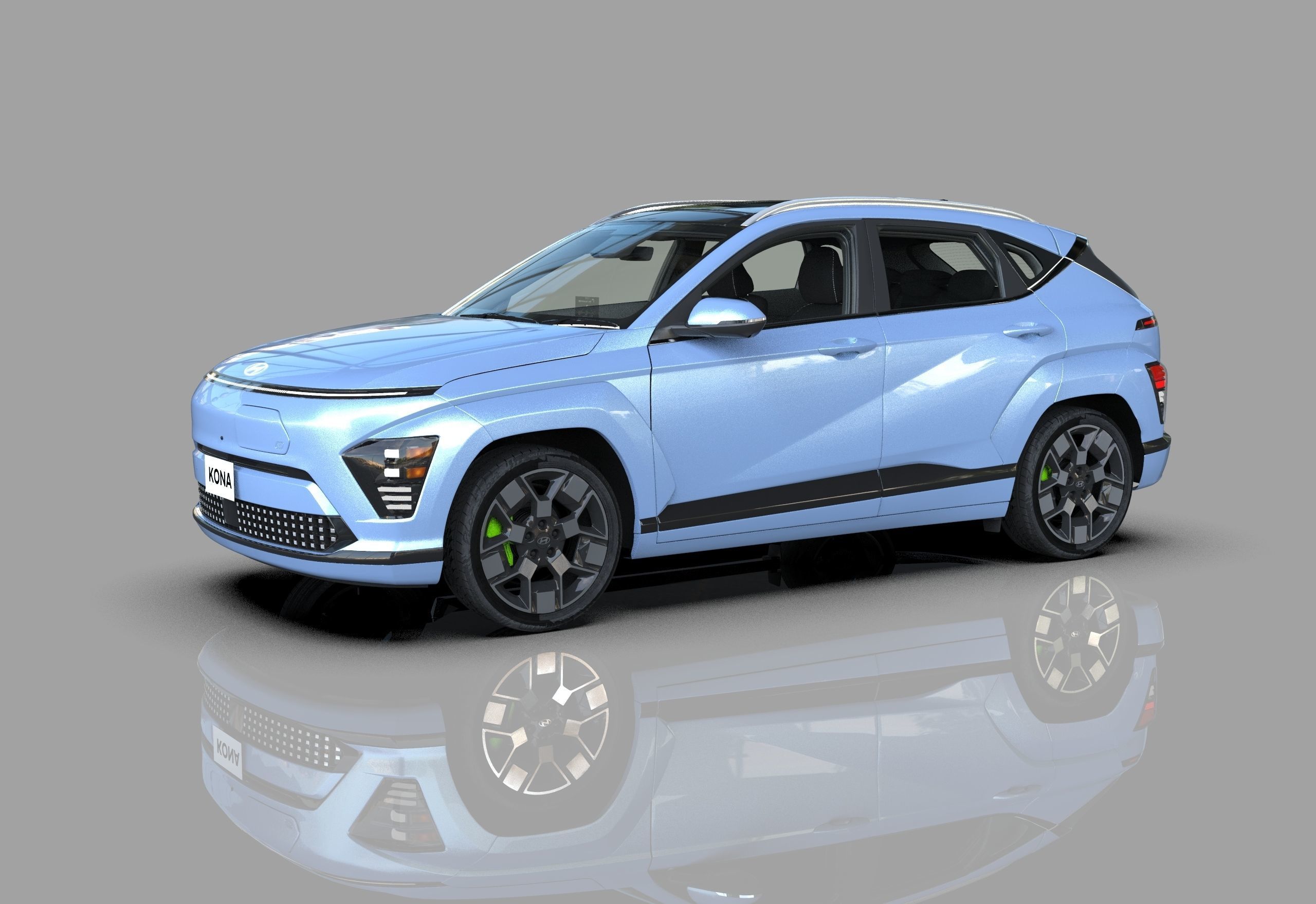 Hyundai Kona EV 2024 HQ interior 3D model_1