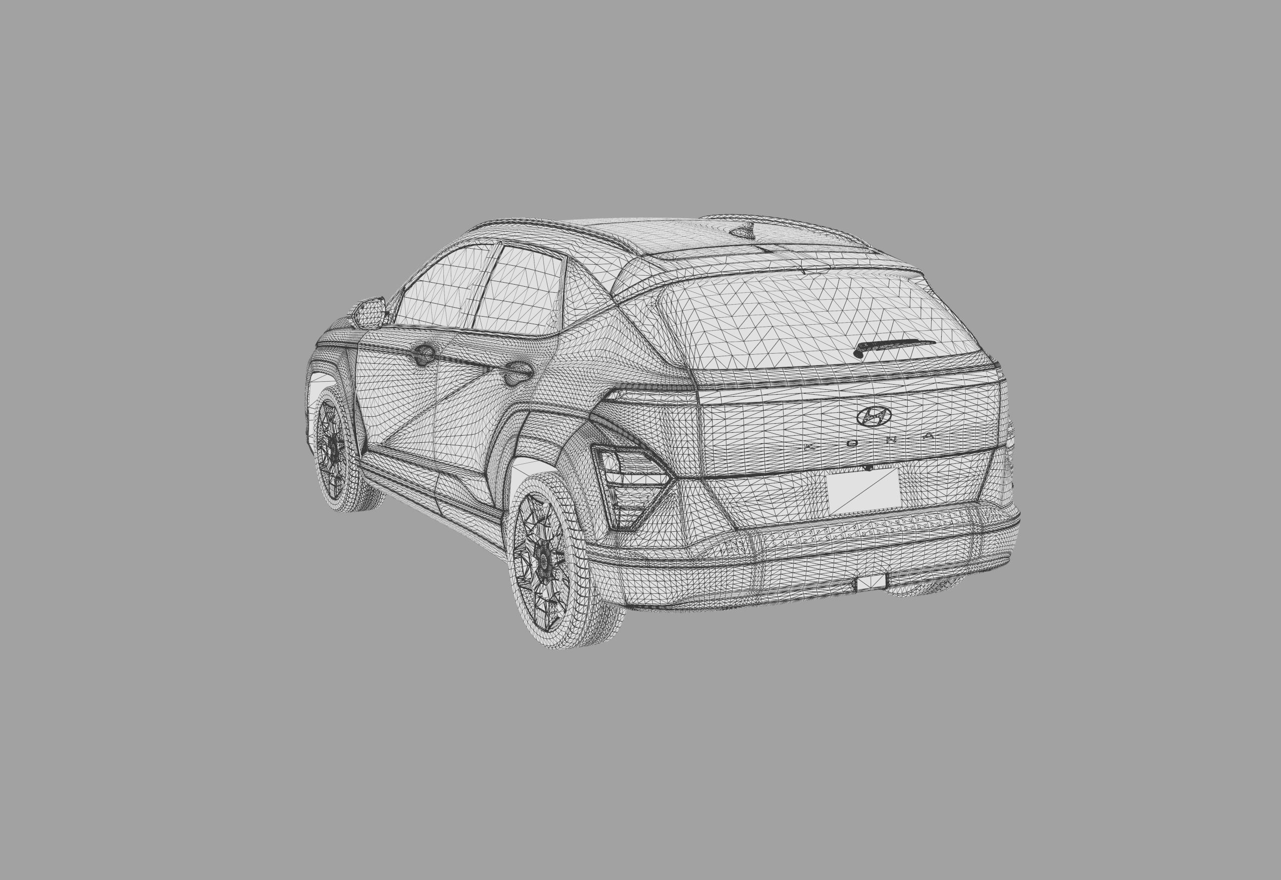 Hyundai Kona EV 2024 HQ interior 3D model_35