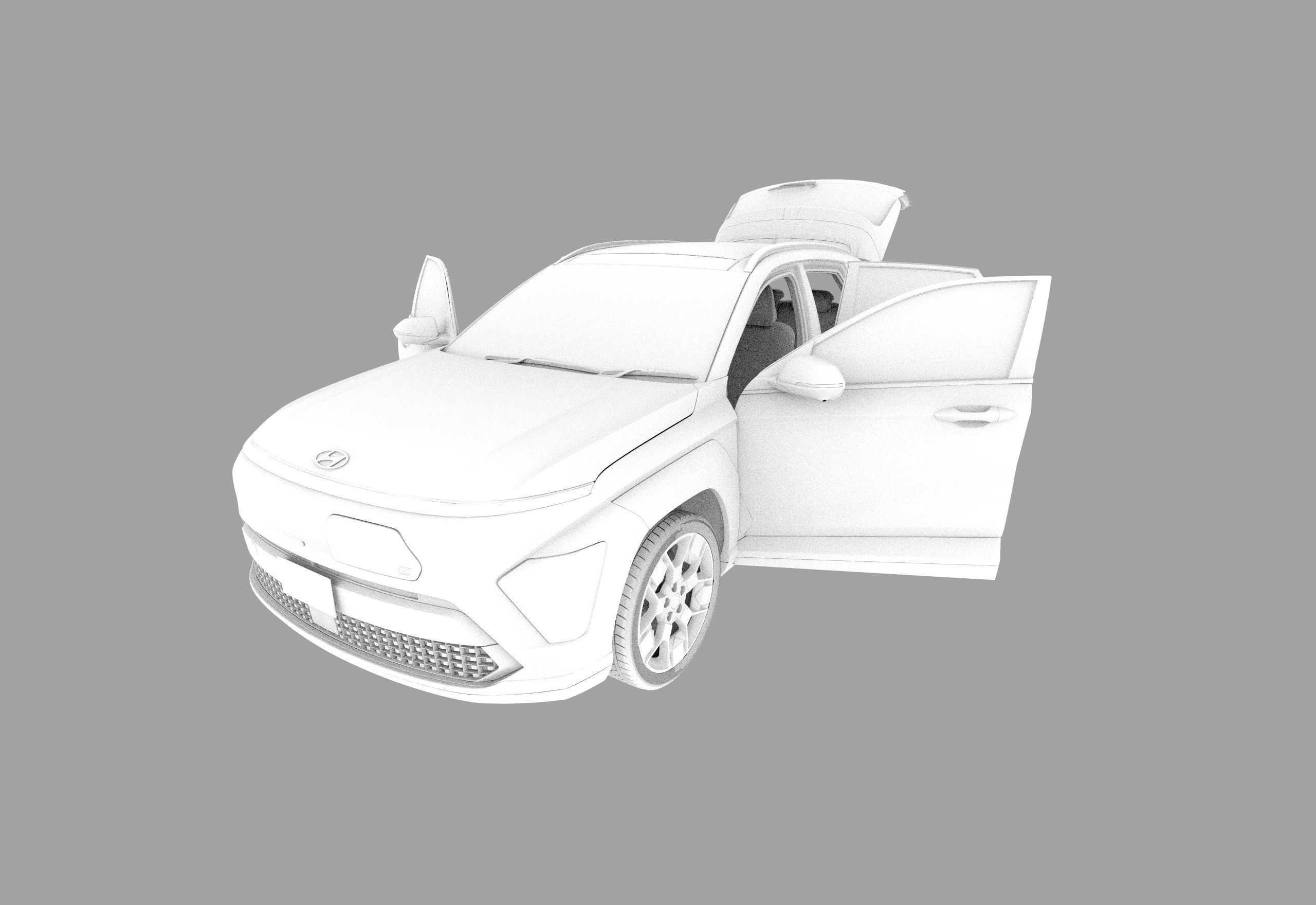 Hyundai Kona EV 2024 HQ interior 3D model_28