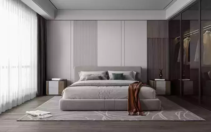 Modern luxury style bedroom 012 3D model