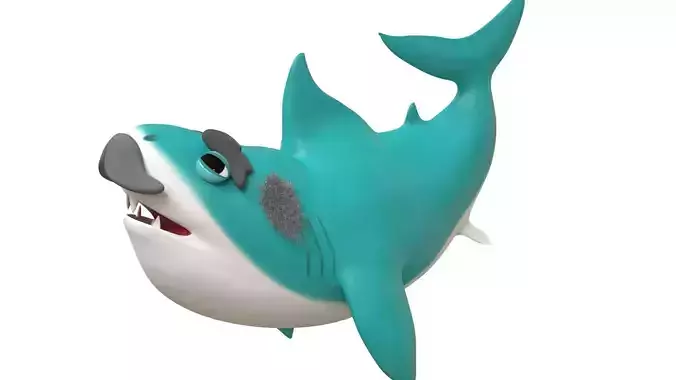 grandpa shark cartoon with rig