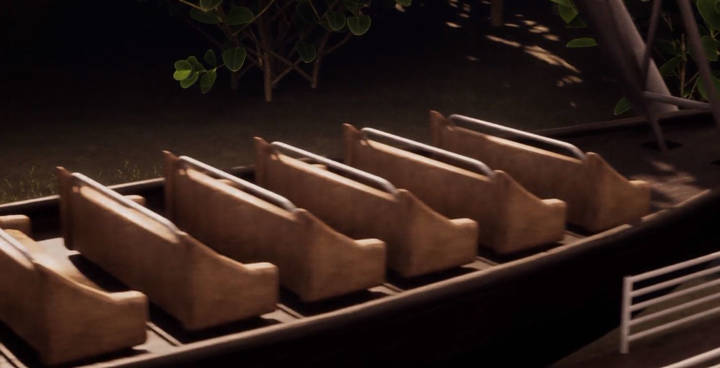 Abandoned Amusement Park - Pirate ship carousel Low-poly 3D model_5