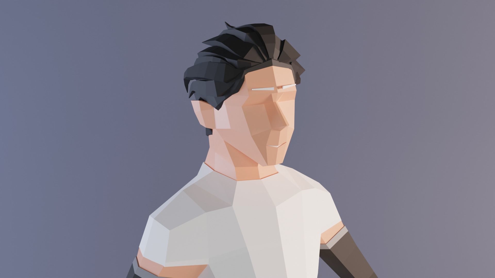 Low Poly Stylized Sporty Game Character Low-poly 3D model_4