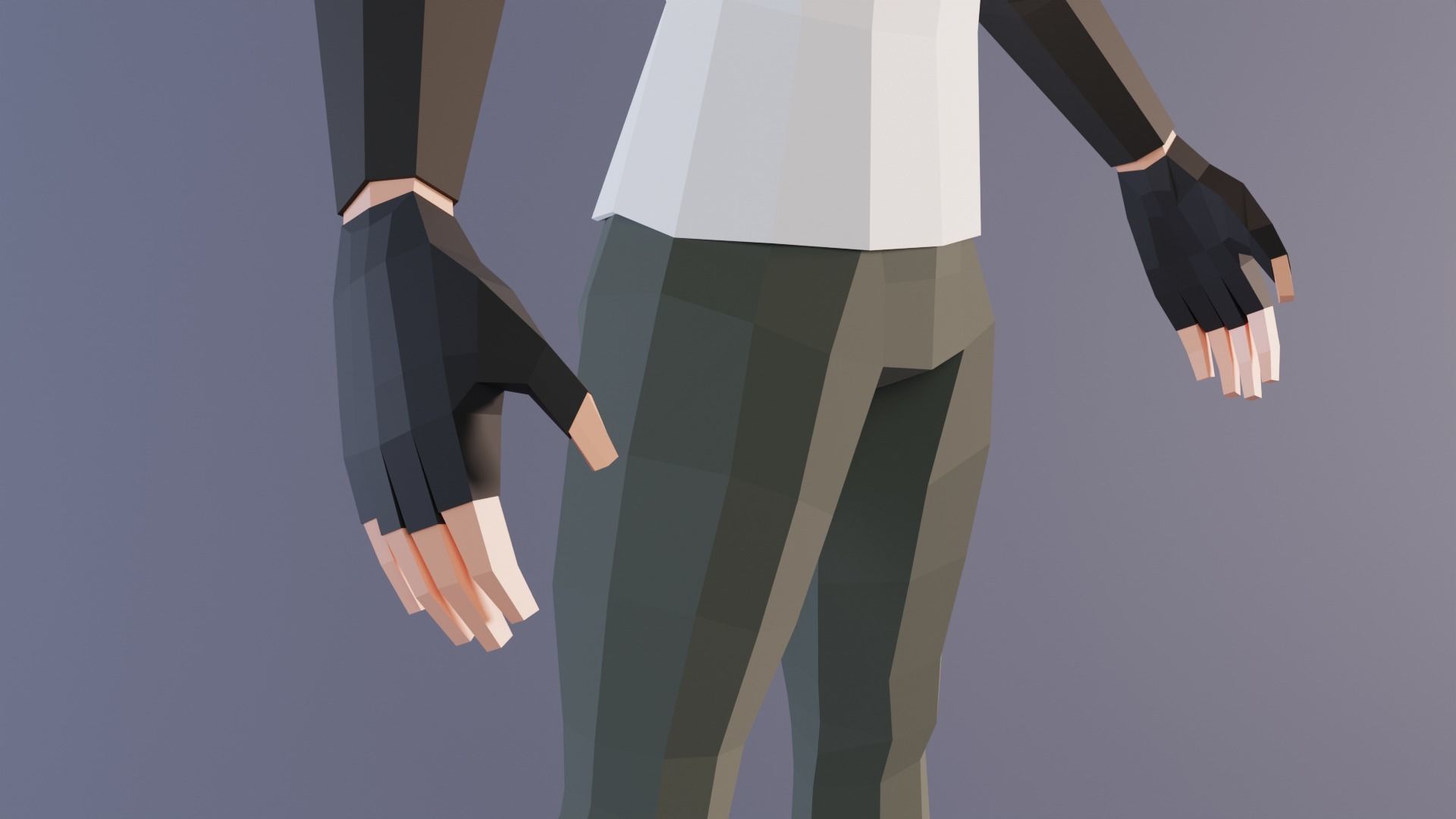 Low Poly Stylized Sporty Game Character Low-poly 3D model_6