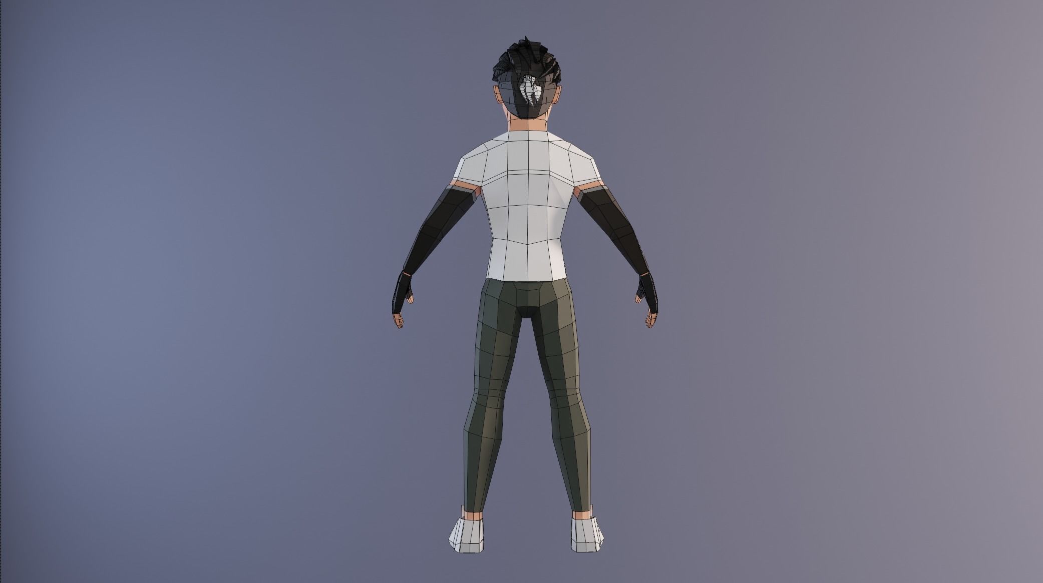 Low Poly Stylized Sporty Game Character Low-poly 3D model_9