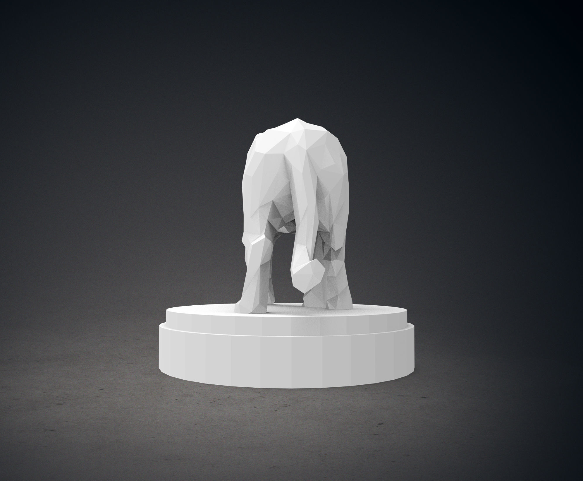 Low Poly Panther Statue 3D print model_7