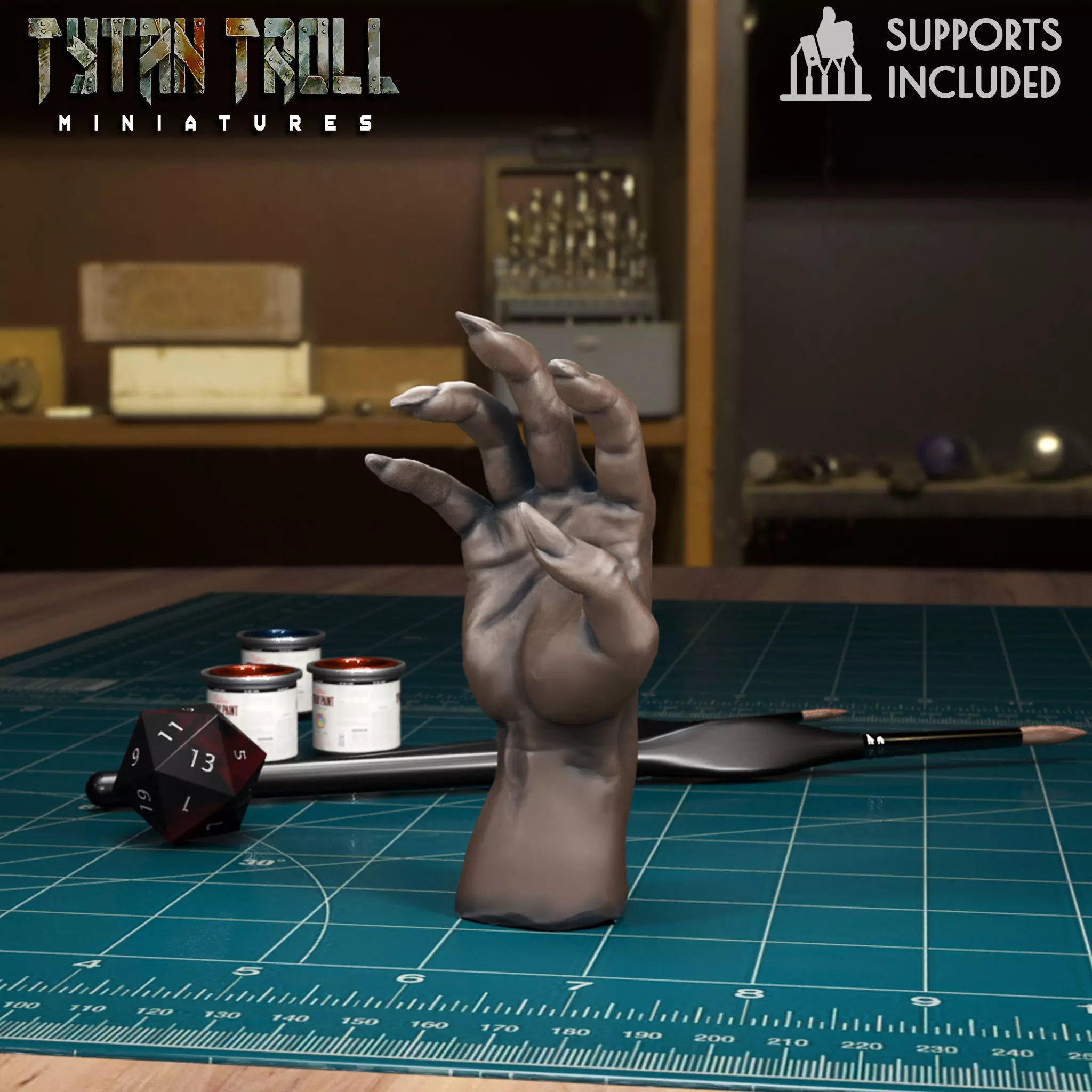 Crawling Hand 05 - Pre-Supported 3D print model