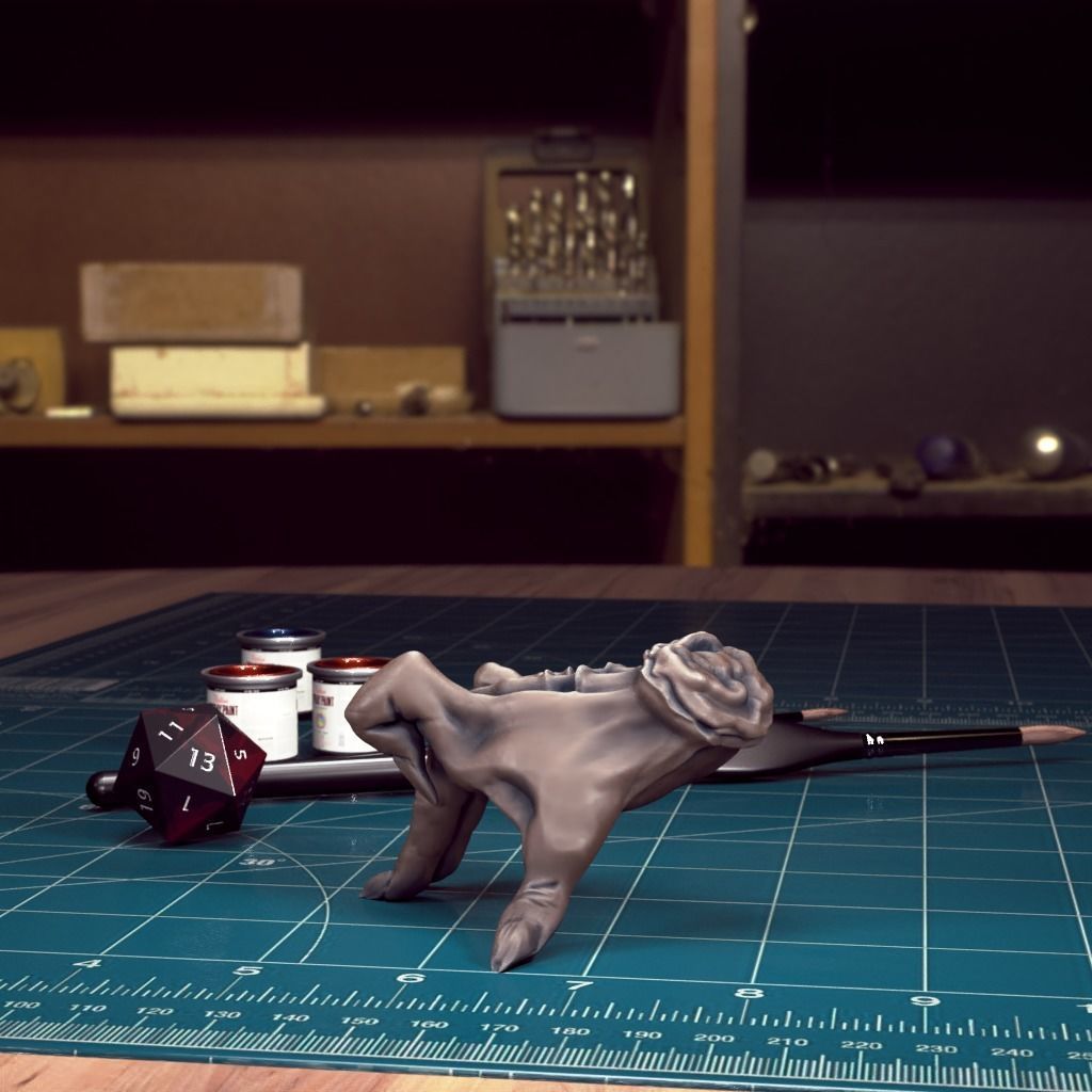 Crawling Hand 01 - Pre-Supported 3D print model_2