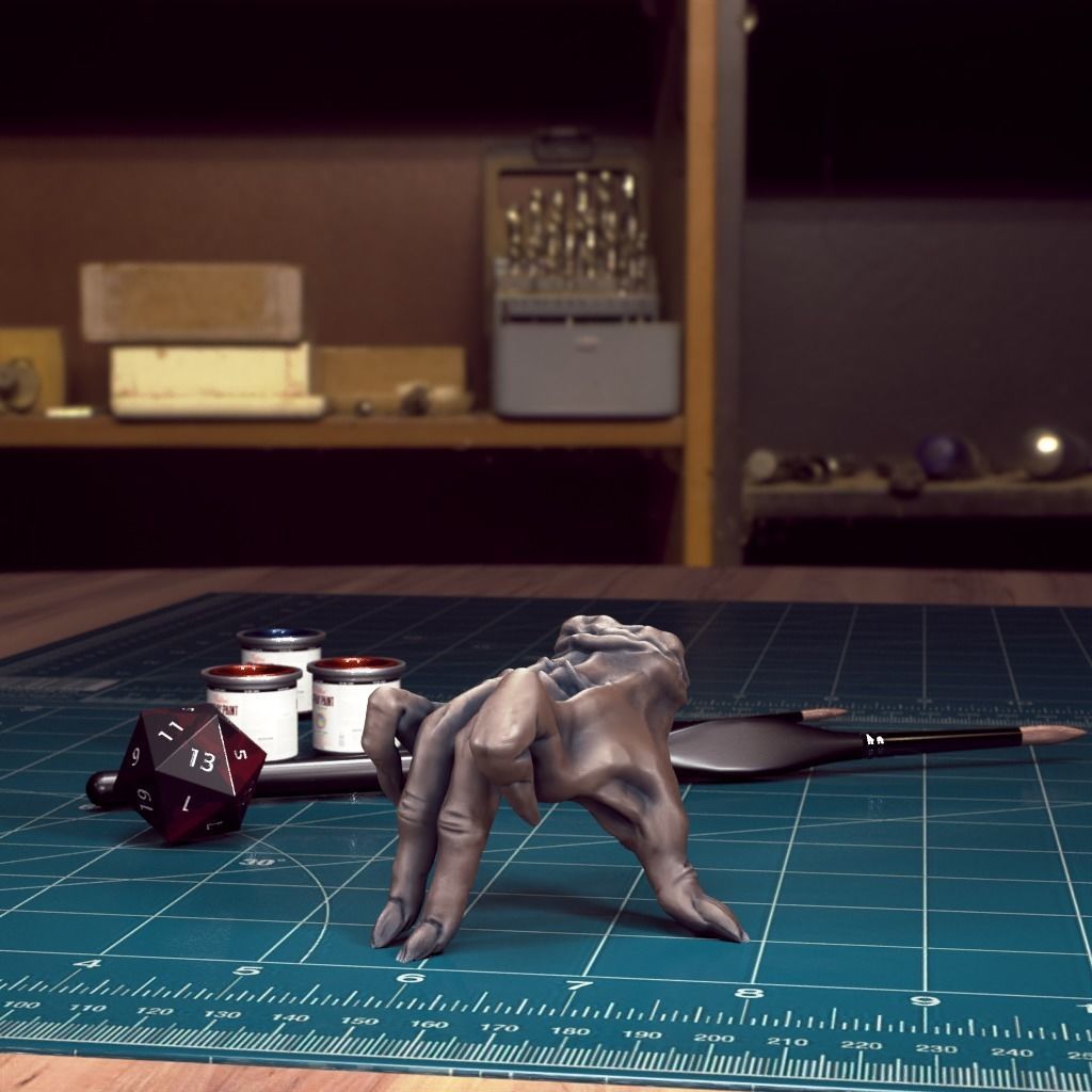 Crawling Hand 01 - Pre-Supported 3D print model_1