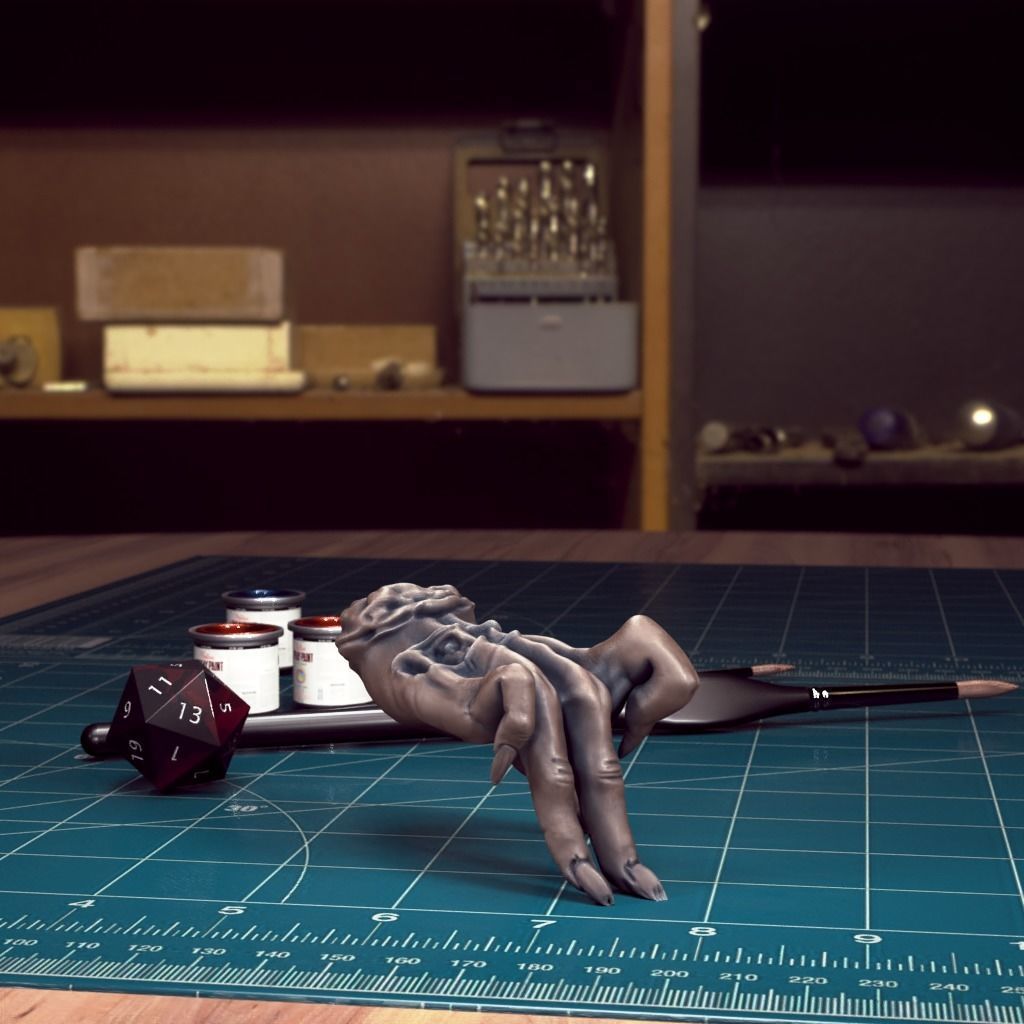 Crawling Hand 01 - Pre-Supported 3D print model_4