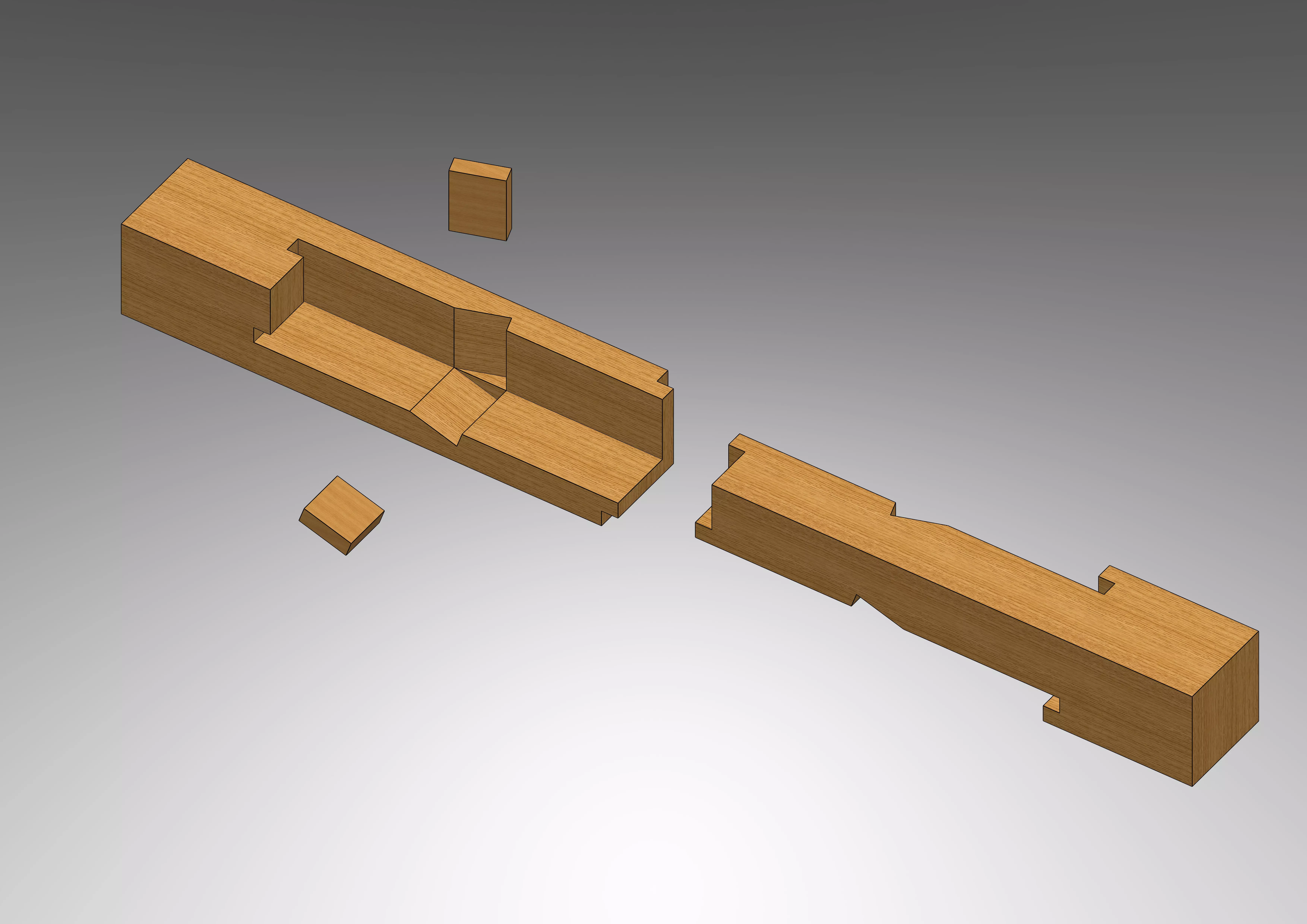 Hako Shachi - Classical Japanese Wood Joint Free 3D model_0