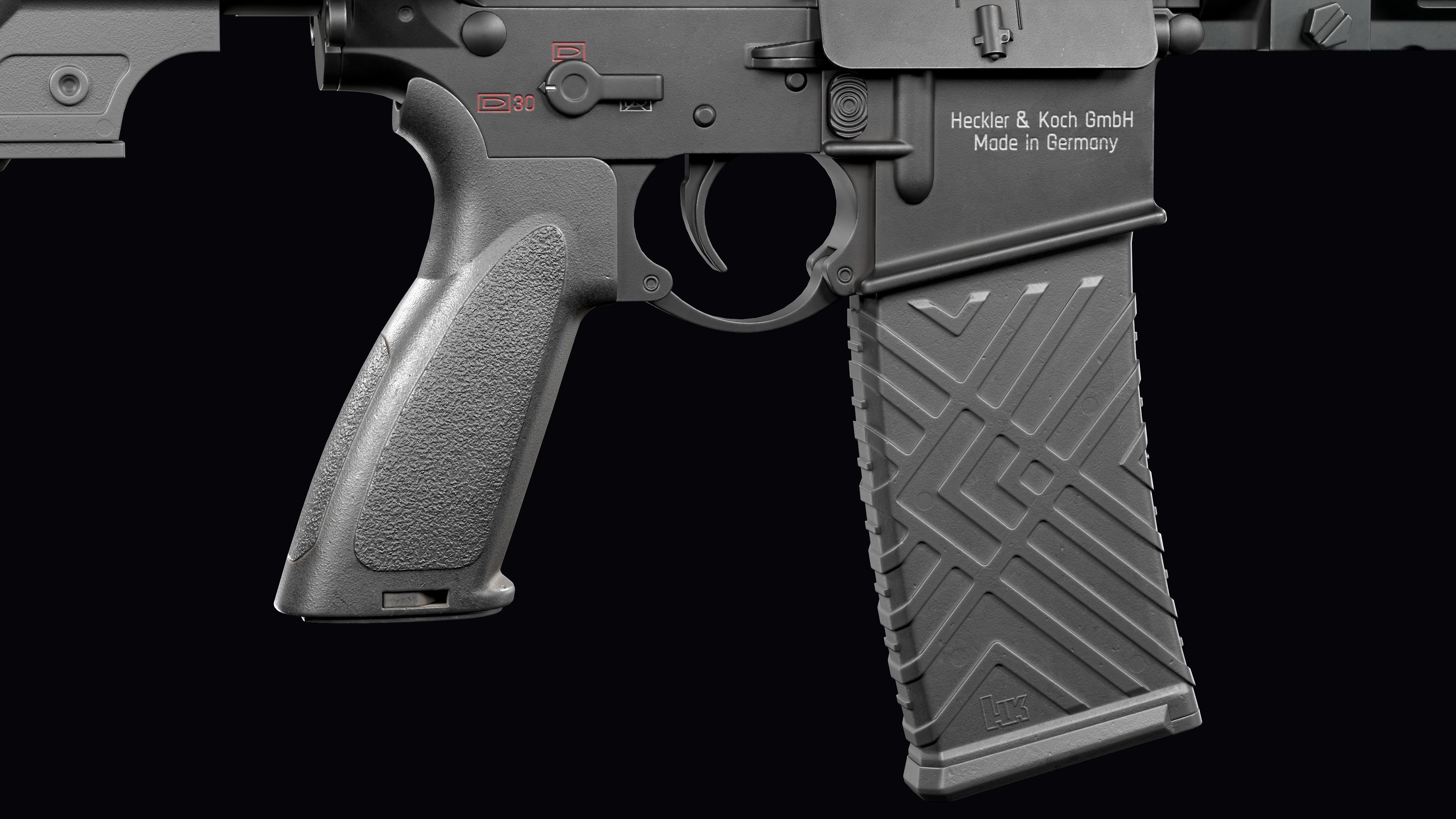 Modular assault rifle AR-15 HK416  Low-poly 3D model_24