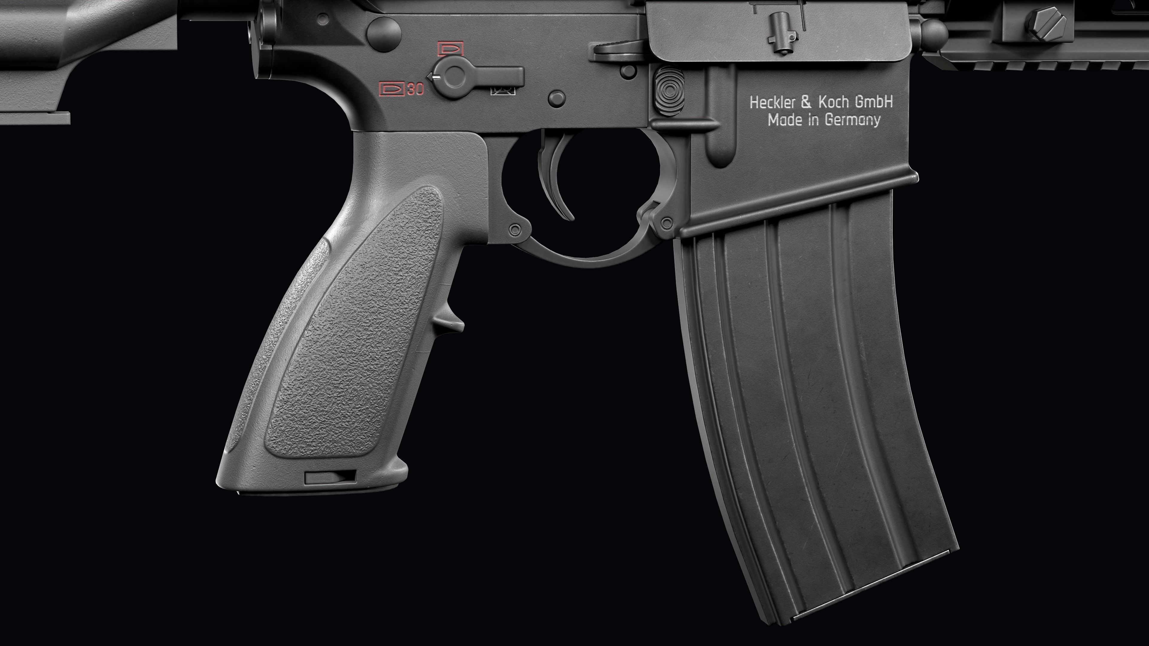 Modular assault rifle AR-15 HK416  Low-poly 3D model_25