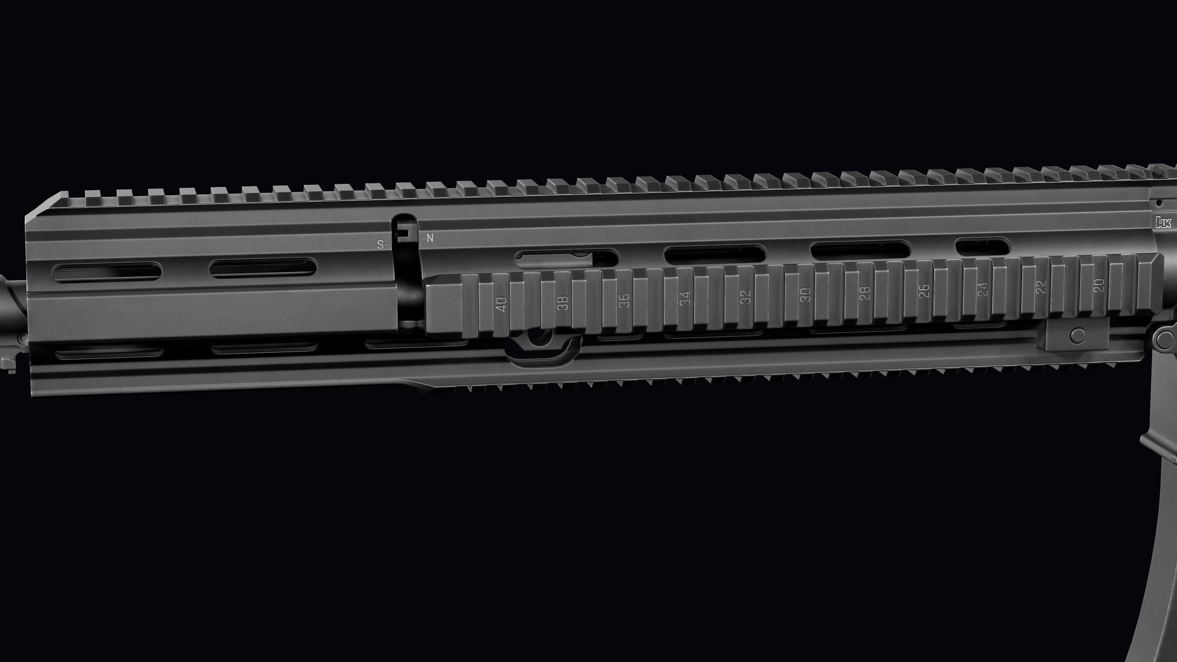 Modular assault rifle AR-15 HK416  Low-poly 3D model_36