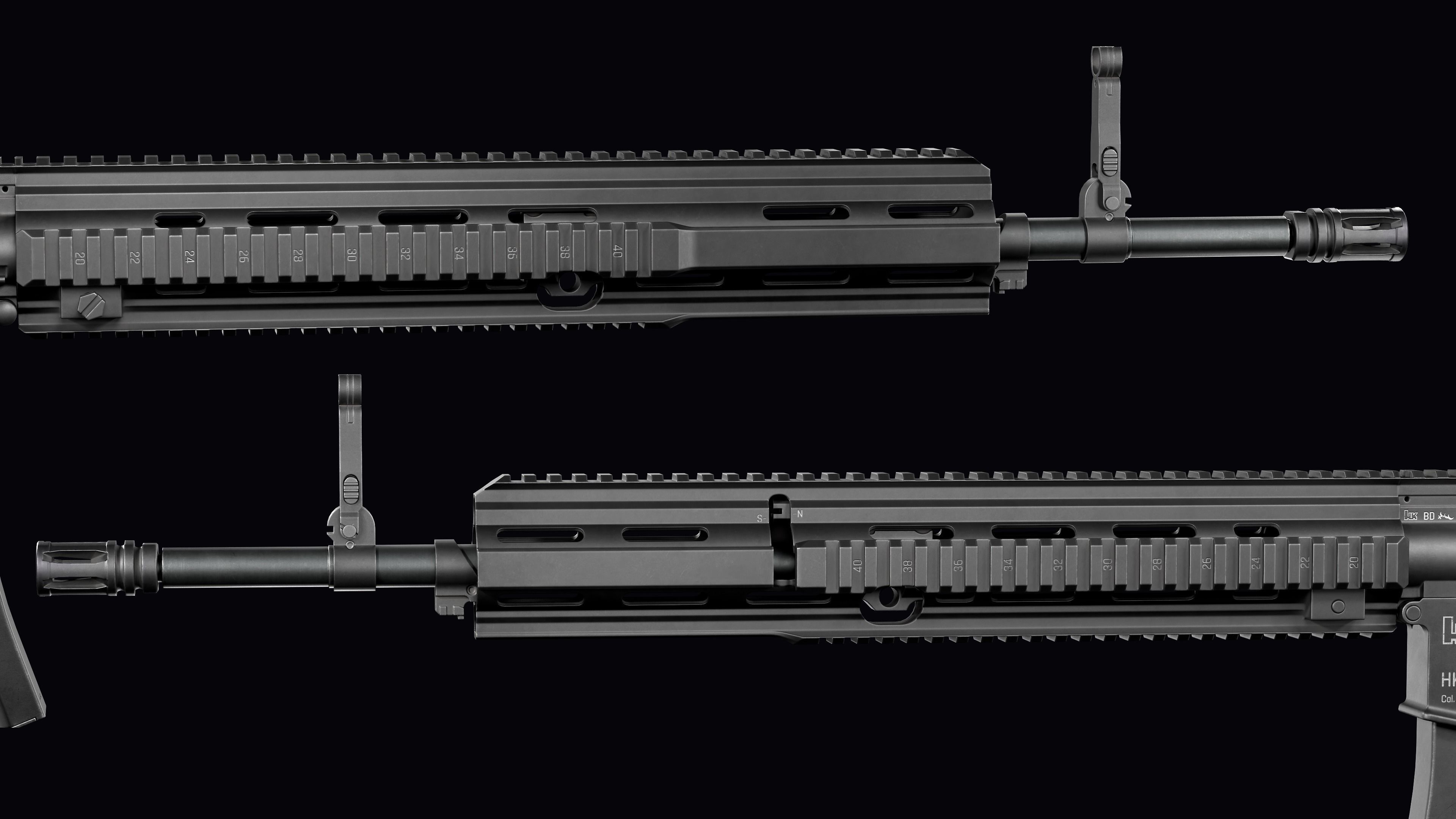 Modular assault rifle AR-15 HK416  Low-poly 3D model_28