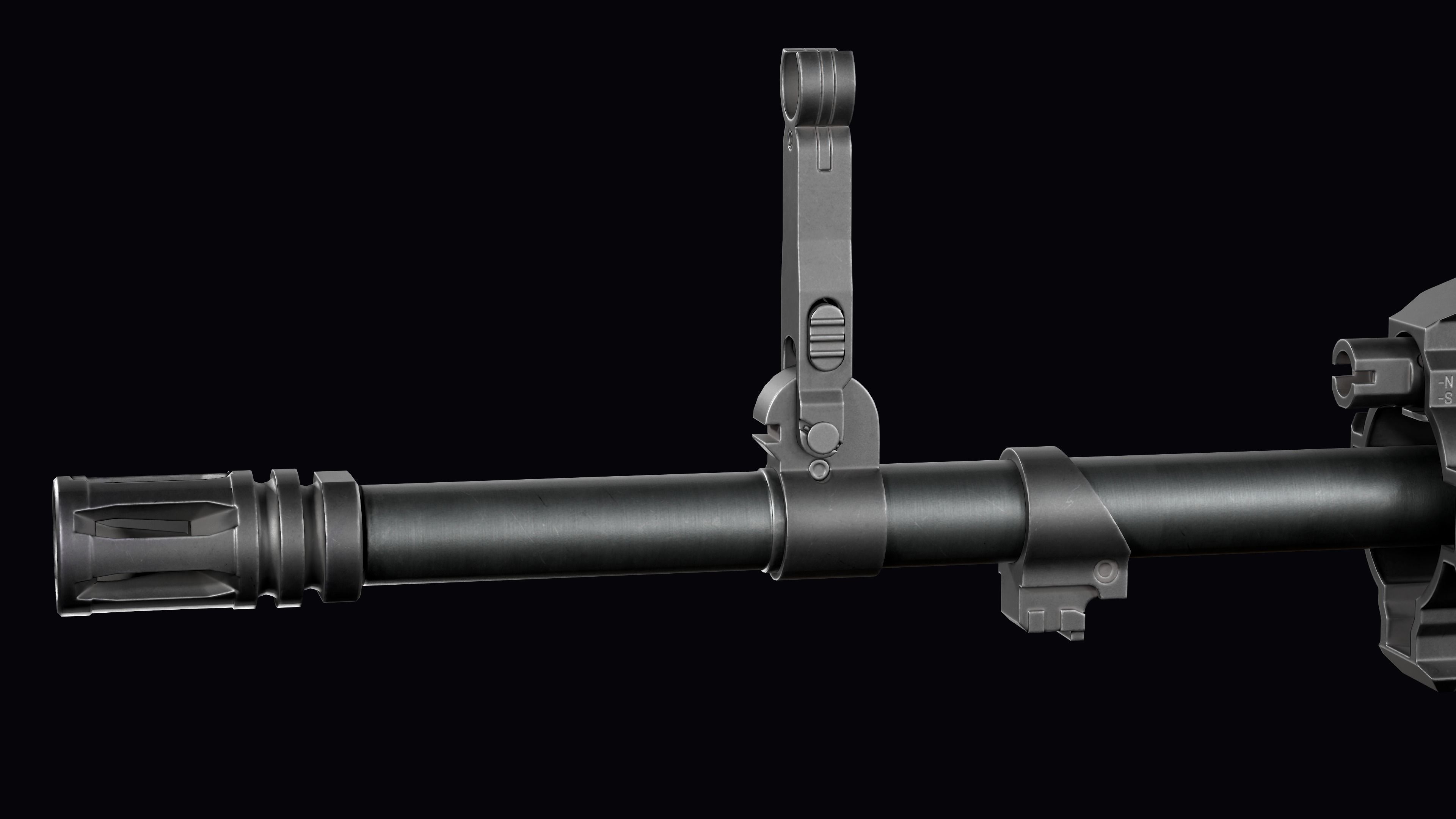 Modular assault rifle AR-15 HK416  Low-poly 3D model_40