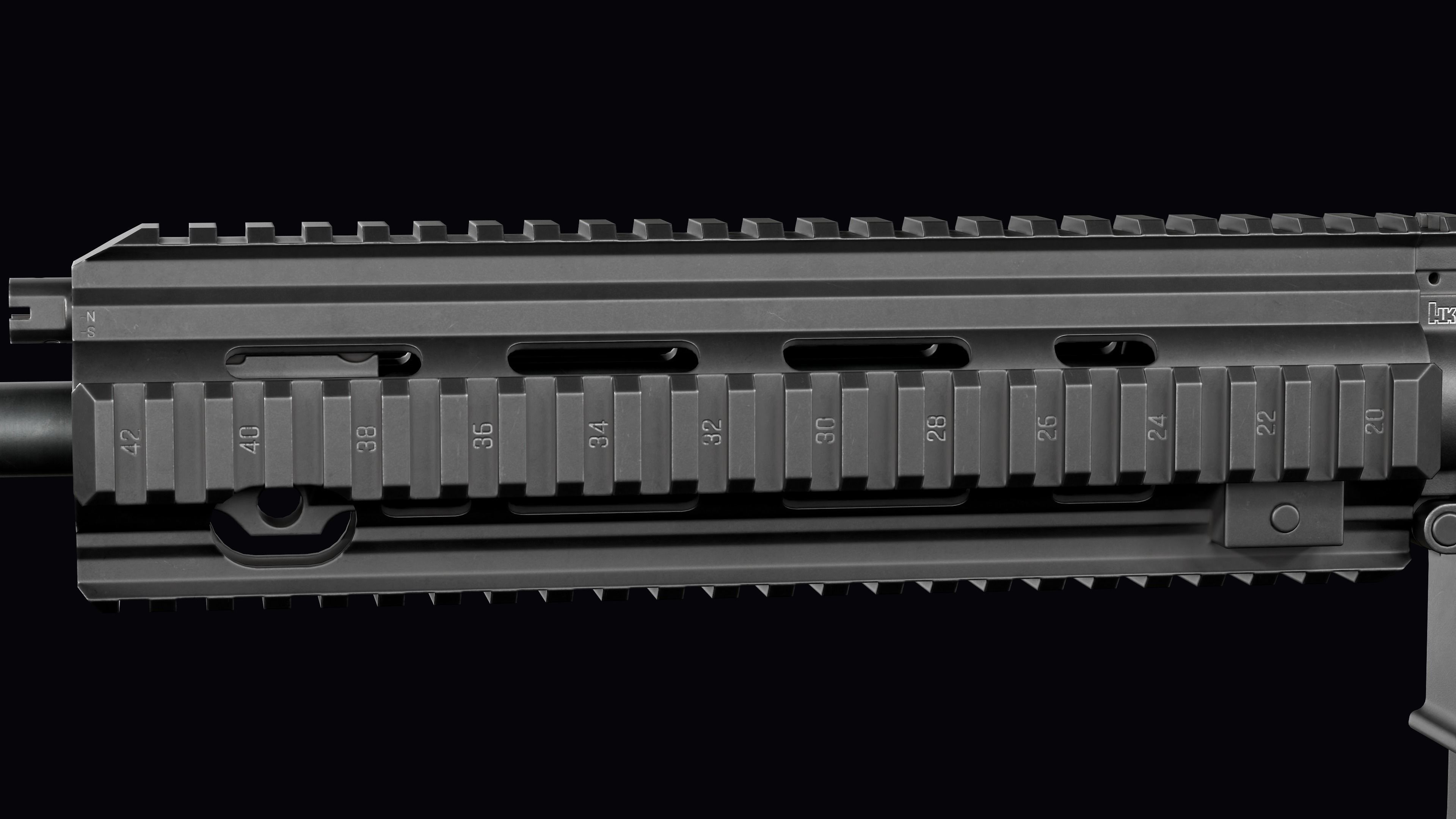 Modular assault rifle AR-15 HK416  Low-poly 3D model_38