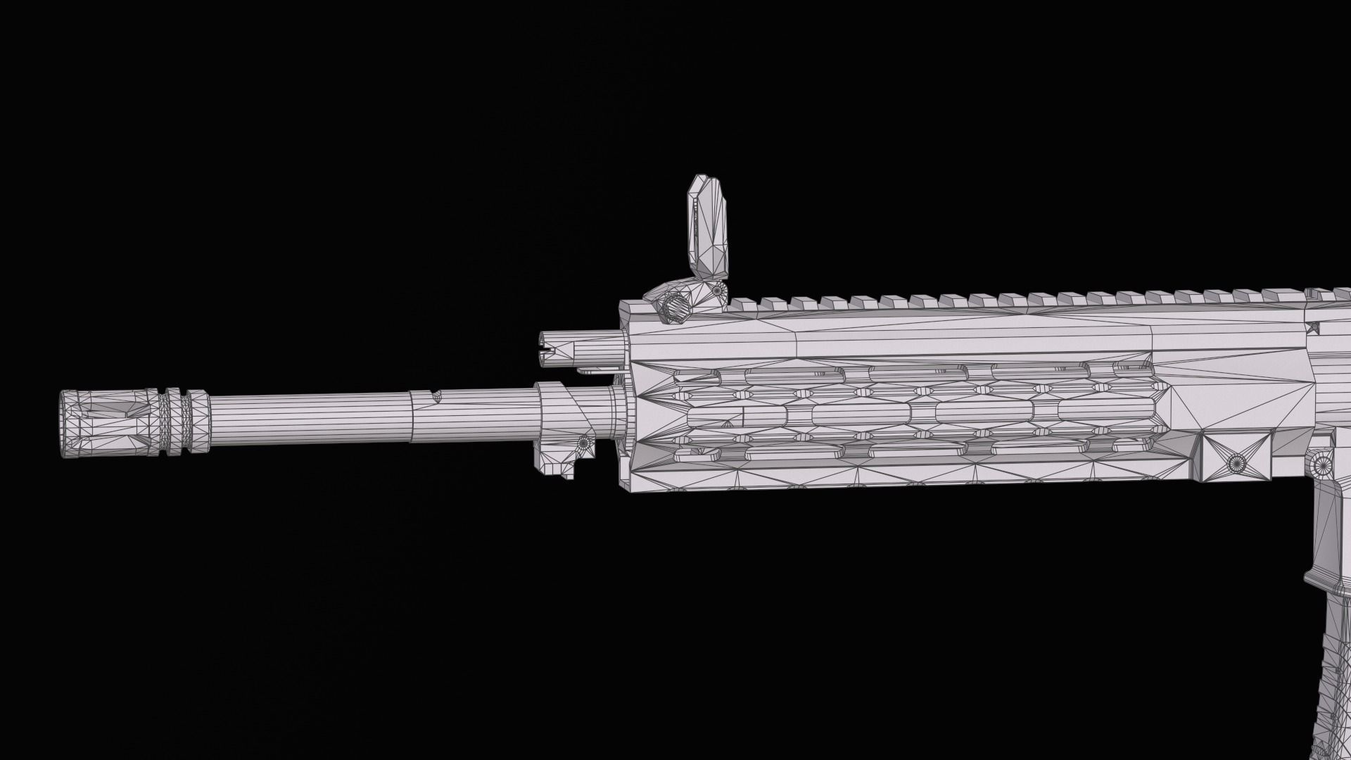 Modular assault rifle AR-15 HK416  Low-poly 3D model_51