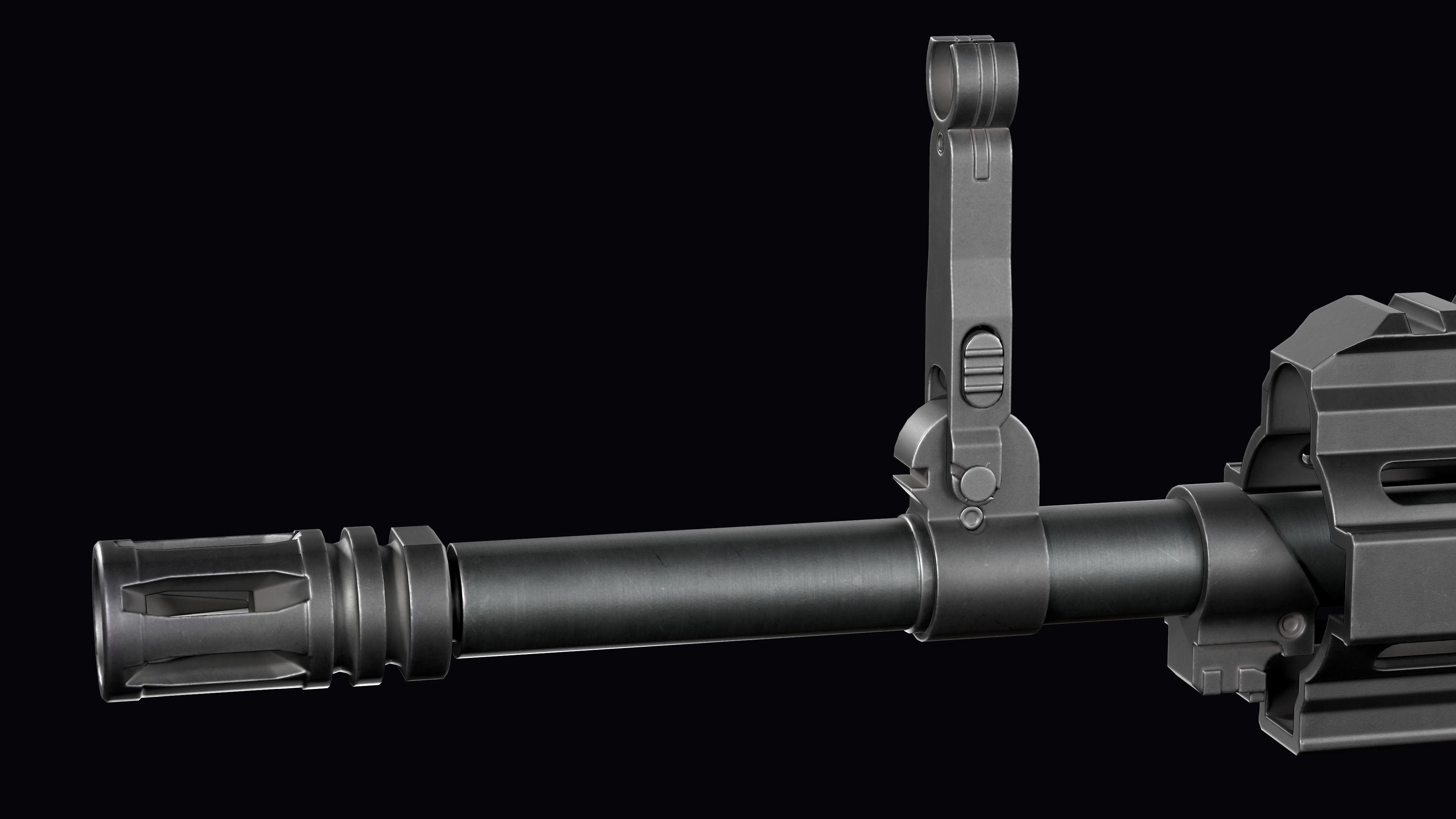 Modular assault rifle AR-15 HK416  Low-poly 3D model_41