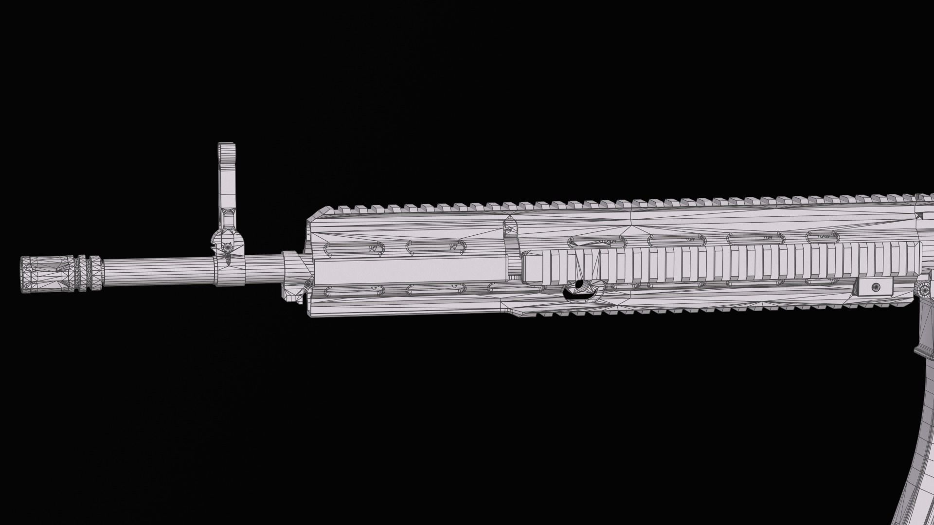 Modular assault rifle AR-15 HK416  Low-poly 3D model_54