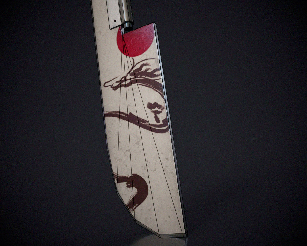 Japanese sword Low-poly 3D model_9