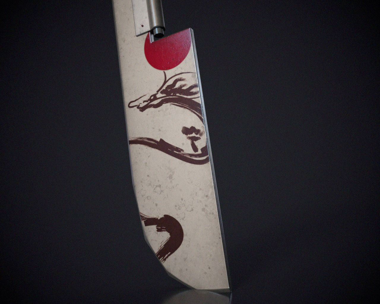 Japanese sword Low-poly 3D model_8