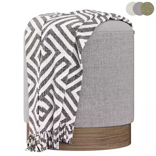 Pouf with drawer Dolly S teddy white 3D model