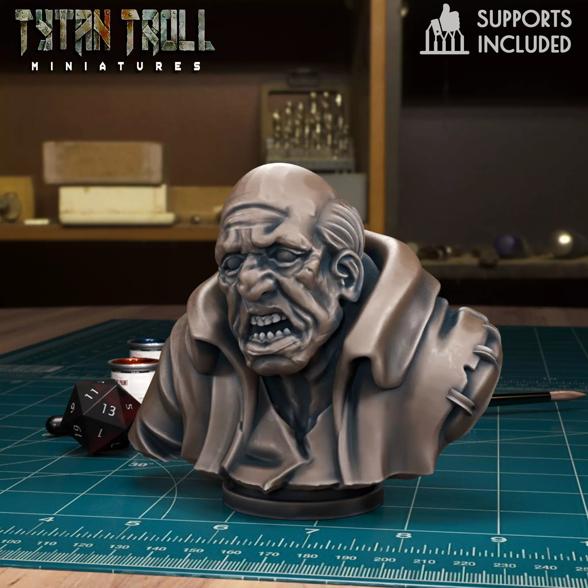 Curse Of Strahd - Ulrich Bust - Pre-Supported 3D print model_0