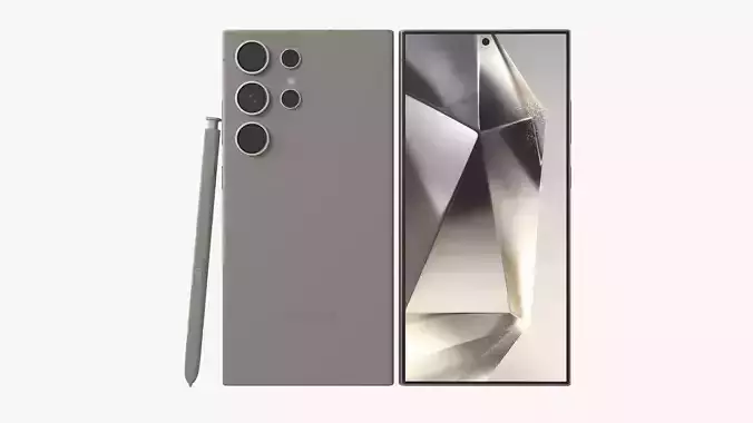 Galaxy S24 Ultra Titanium Gray Low-poly 3D model