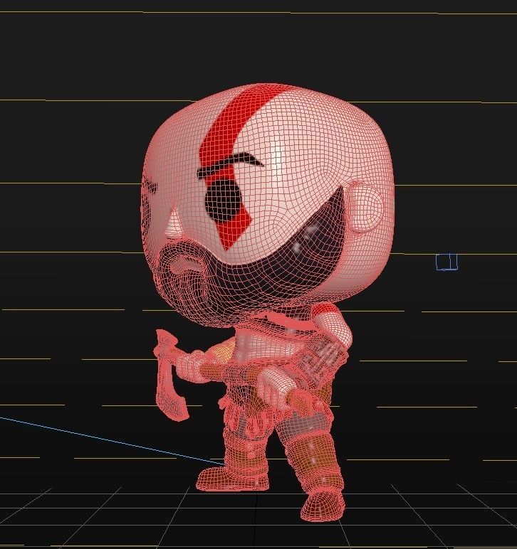 God of War - Kratos with Axe Collectible Figure Funko Pop 3D model_4
