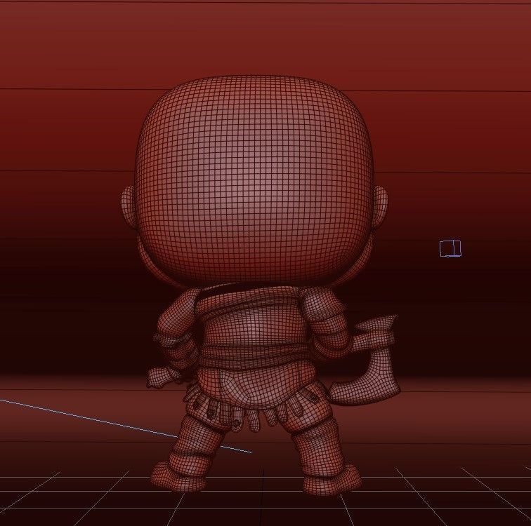 God of War - Kratos with Axe Collectible Figure Funko Pop 3D model_7