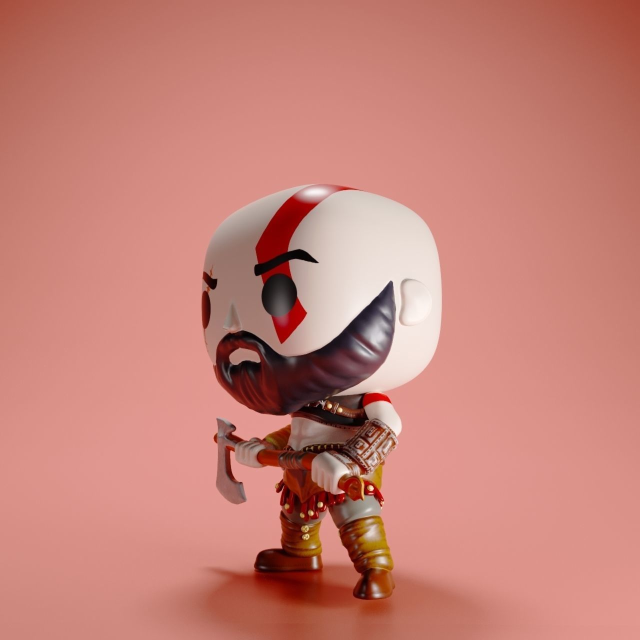 God of War - Kratos with Axe Collectible Figure Funko Pop 3D model_3