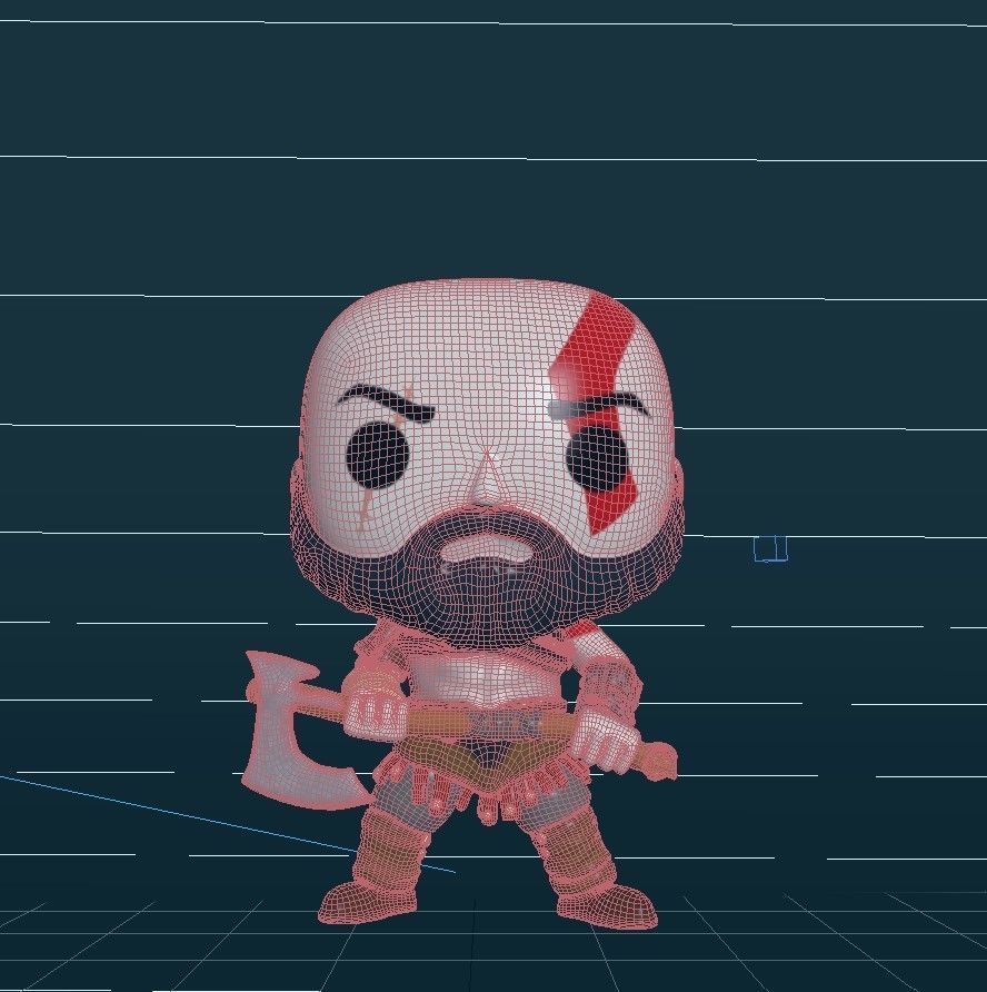God of War - Kratos with Axe Collectible Figure Funko Pop 3D model_5
