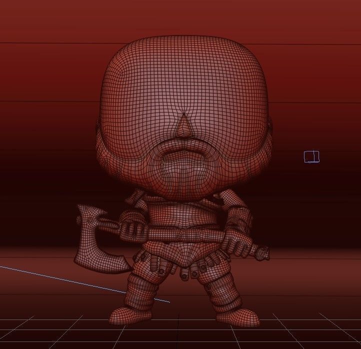 God of War - Kratos with Axe Collectible Figure Funko Pop 3D model_8
