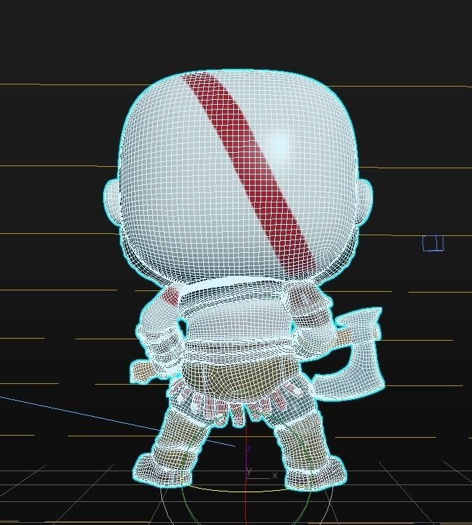 God of War - Kratos with Axe Collectible Figure Funko Pop 3D model_6