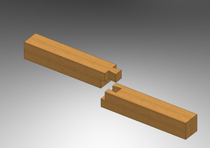 Koshikake Aritsugi - Classical Japanese Wood Joint  Free 3D model