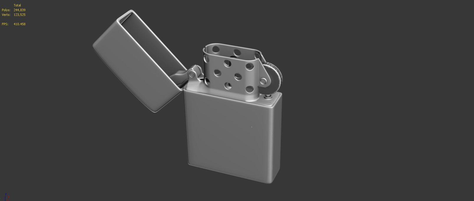 Highpoly Zippo Lighter 3D model_2