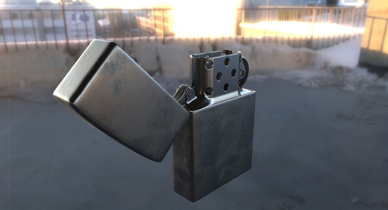 Highpoly Zippo Lighter 3D model_1