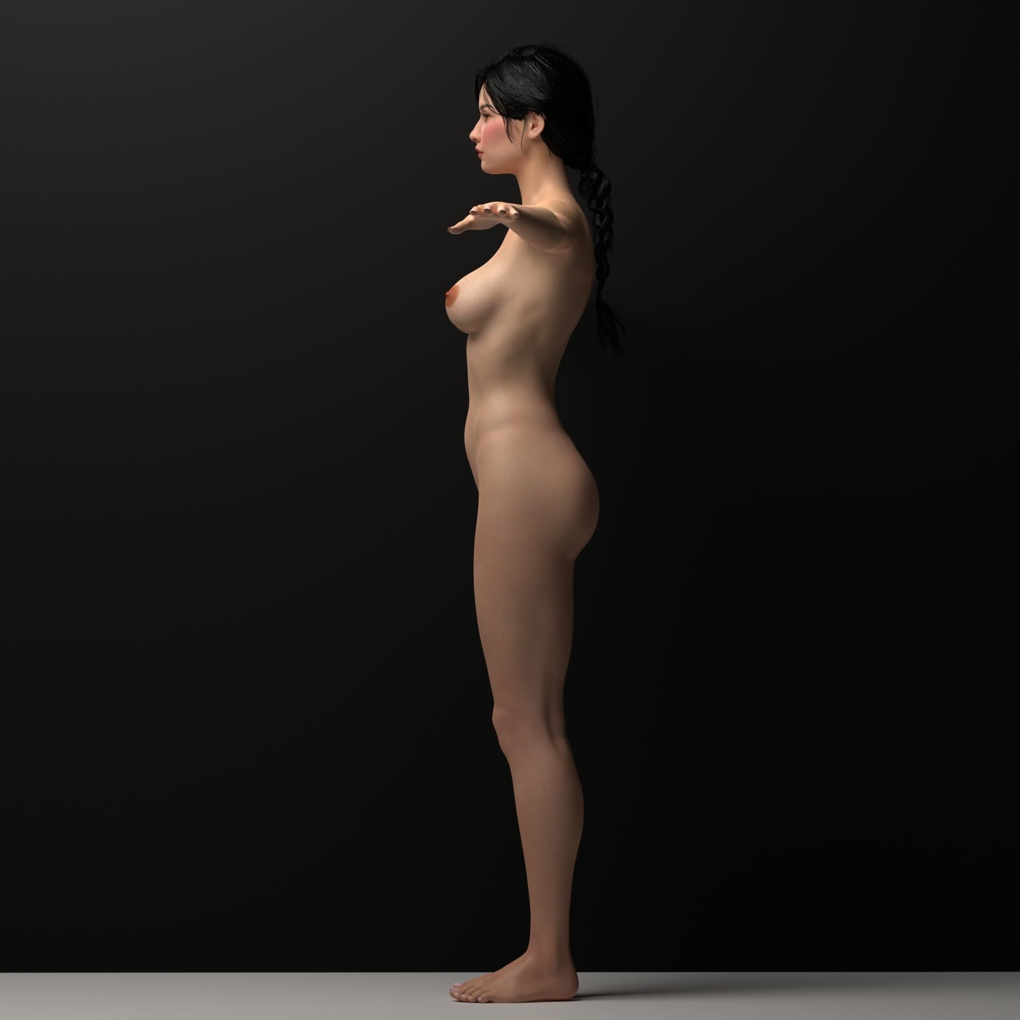 Sexy Female Character 3d Model Fully Rigged Maria Low-poly 3D model_11
