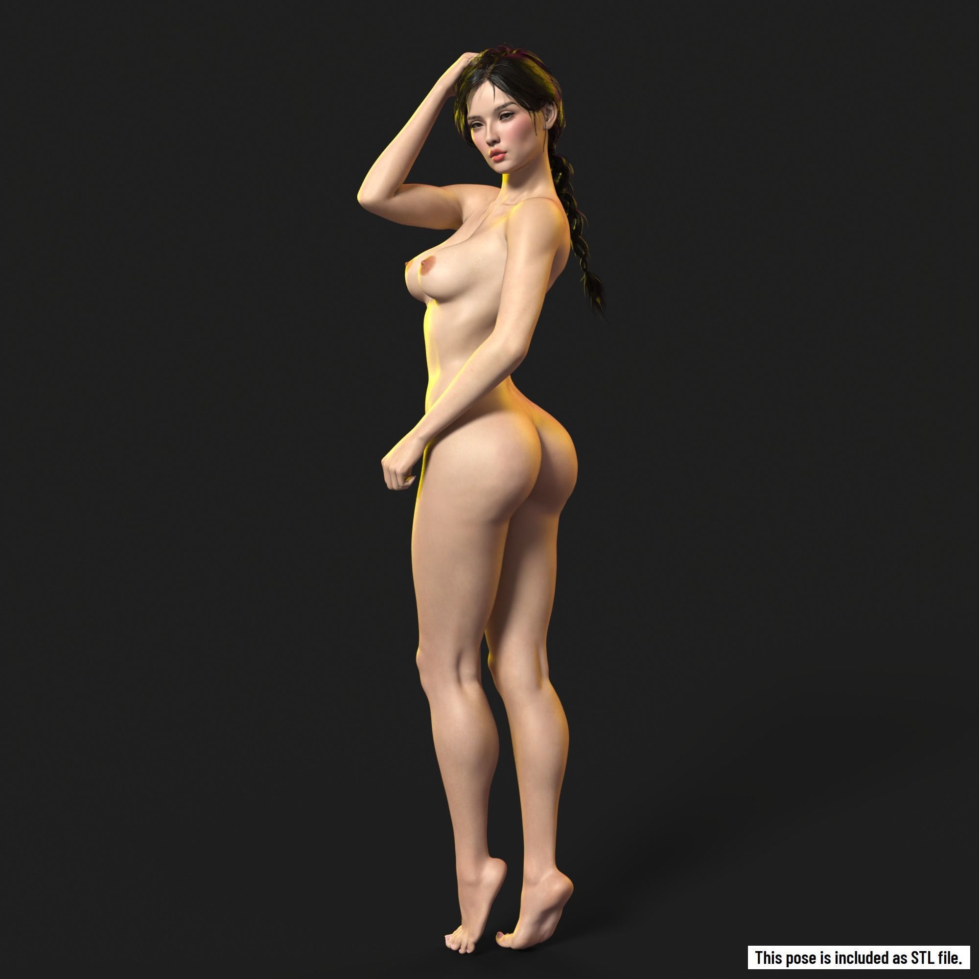 Sexy Female Character 3d Model Fully Rigged Maria Low-poly 3D model_6