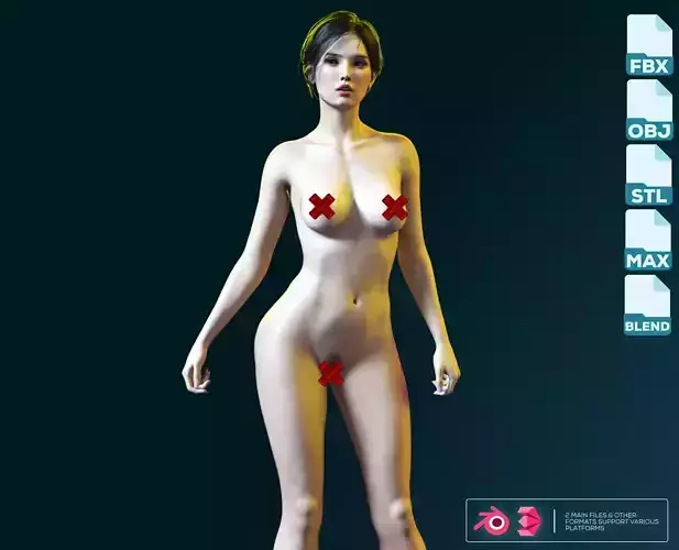 Sexy Female Character 3d Model Fully Rigged Maria Low-poly 3D model