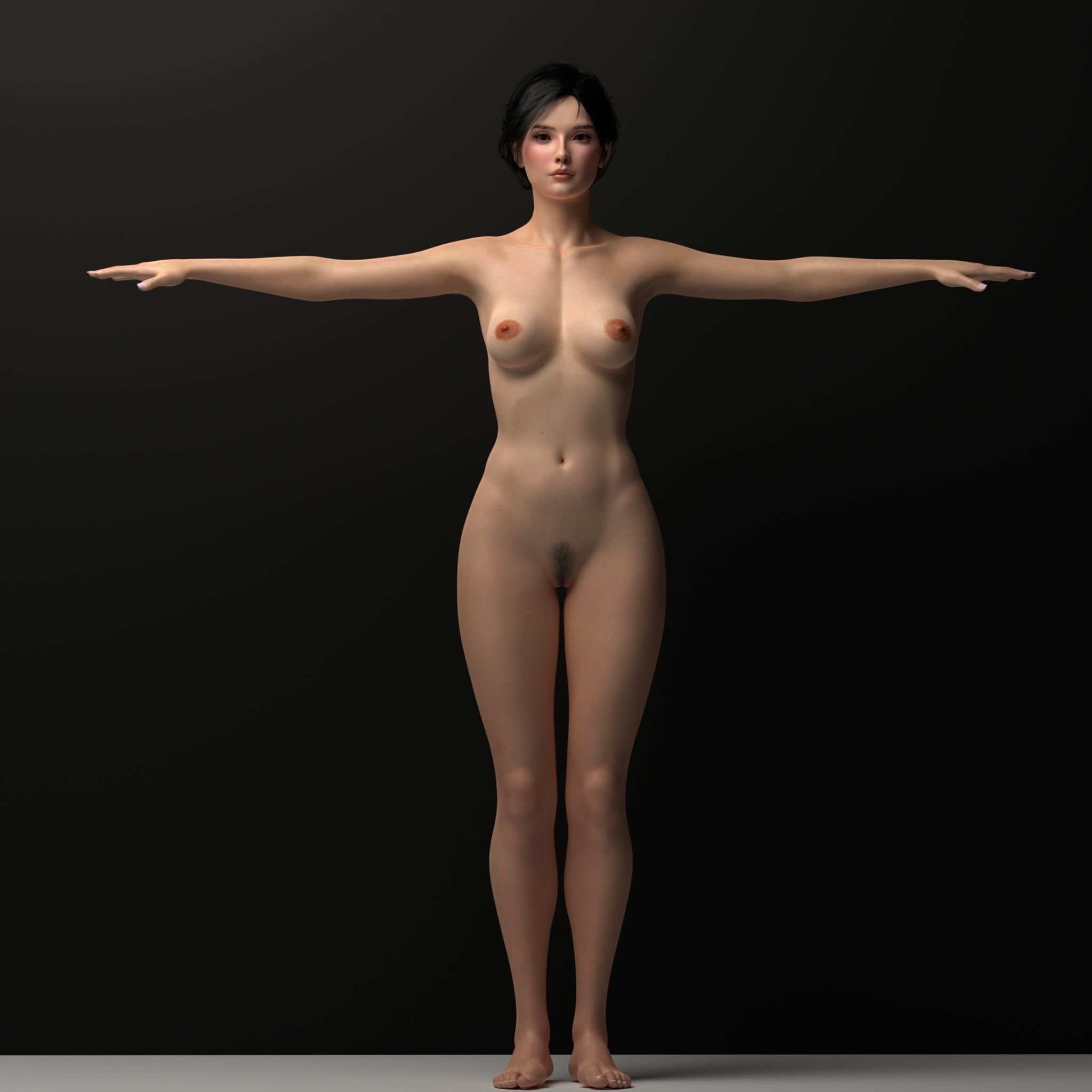 Sexy Female Character 3d Model Fully Rigged Maria Low-poly 3D model_9