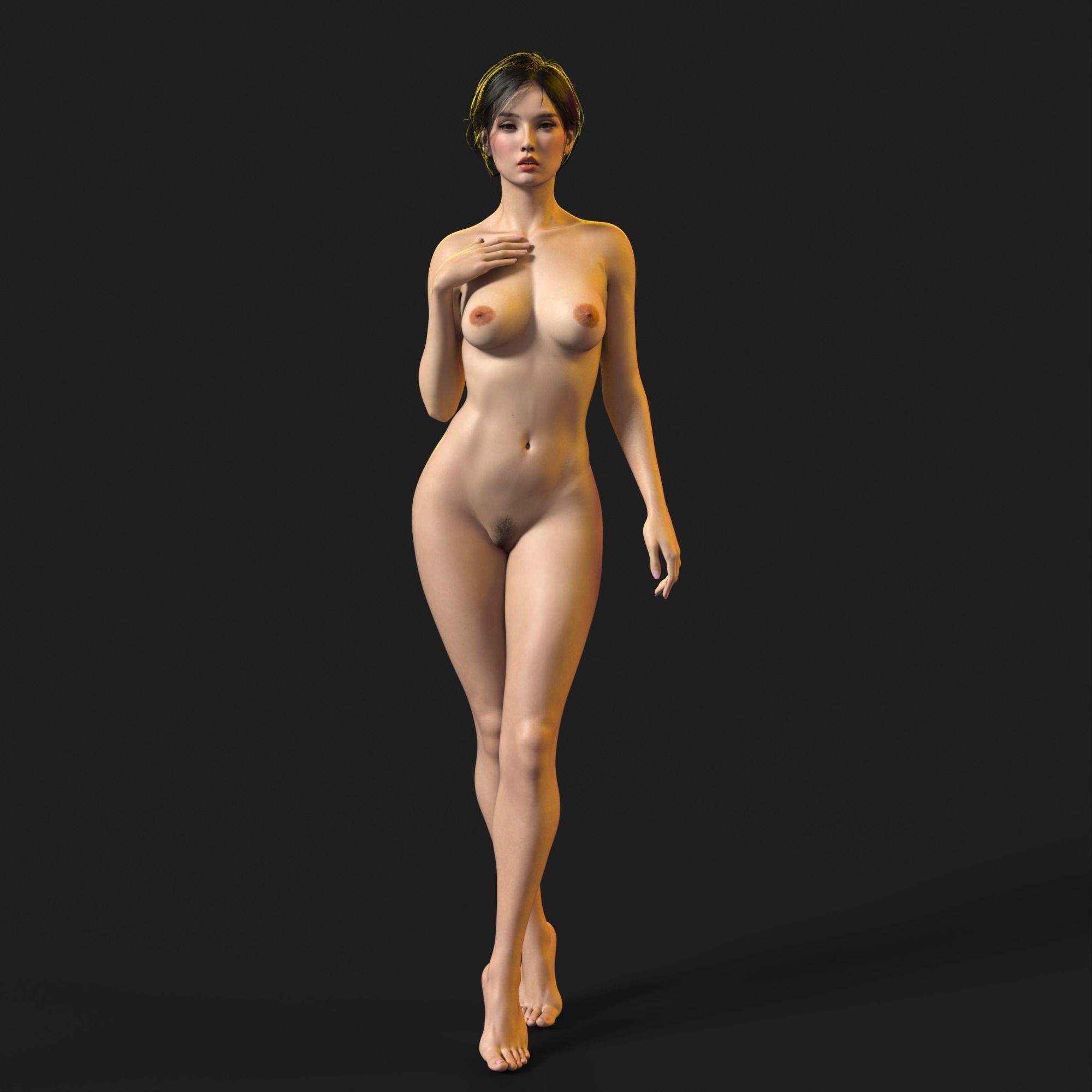 Sexy Female Character 3d Model Fully Rigged Maria Low-poly 3D model_8