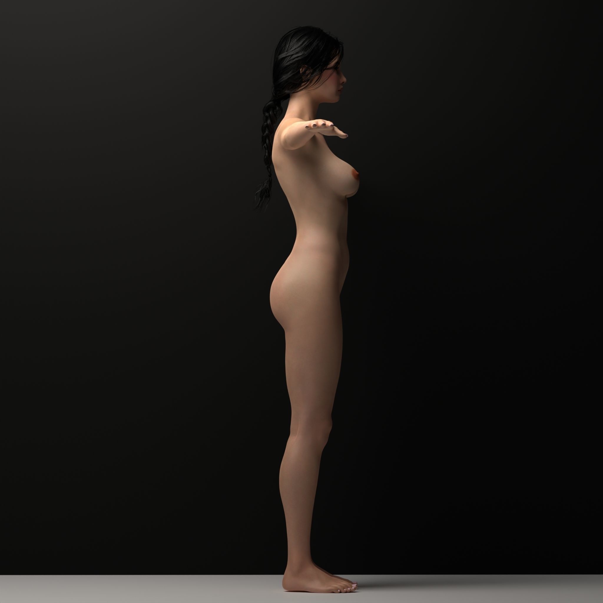 Sexy Female Character 3d Model Fully Rigged Maria Low-poly 3D model_10