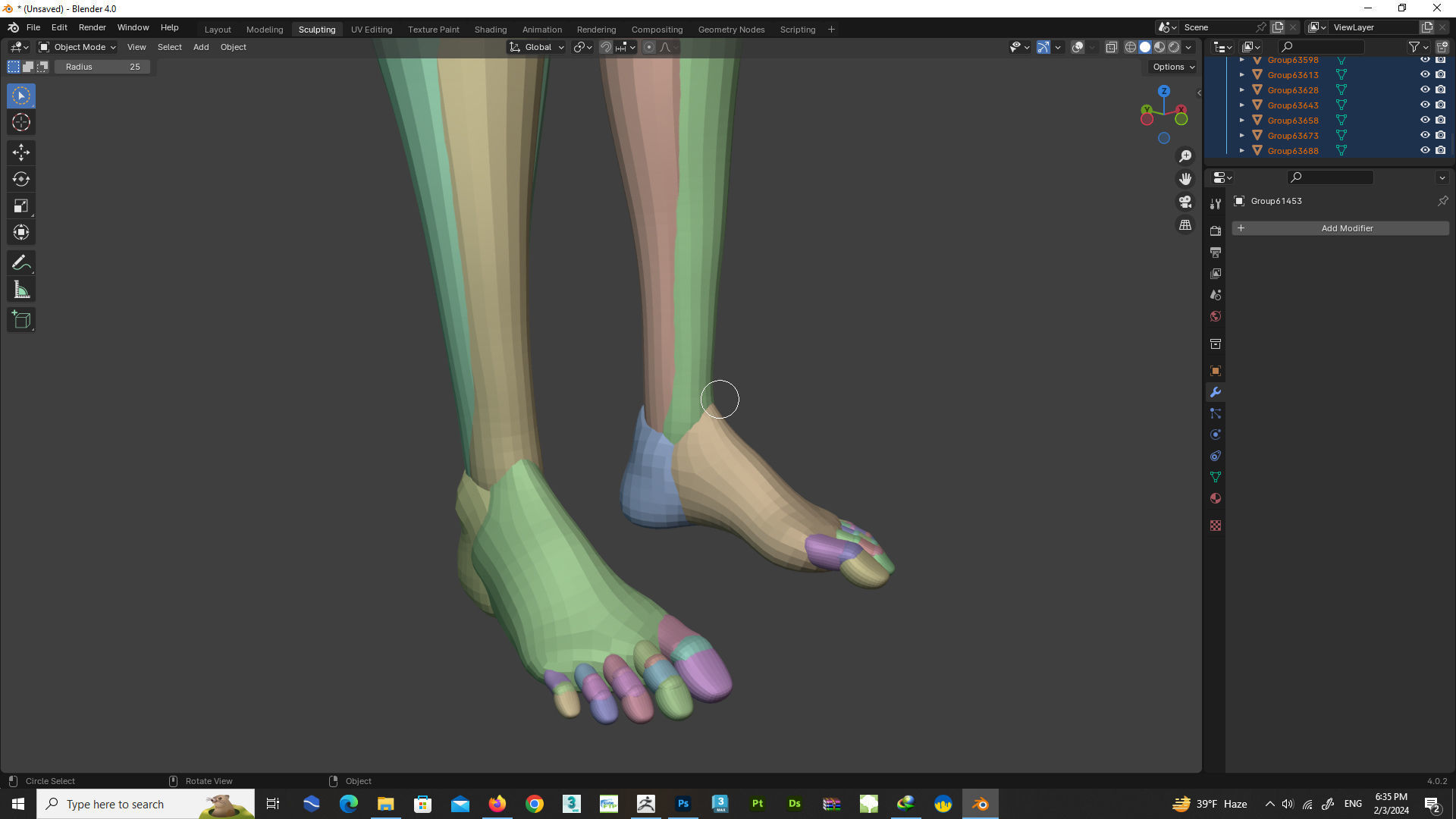 stylized anatomy Basemesh blockout 001 3D model_10