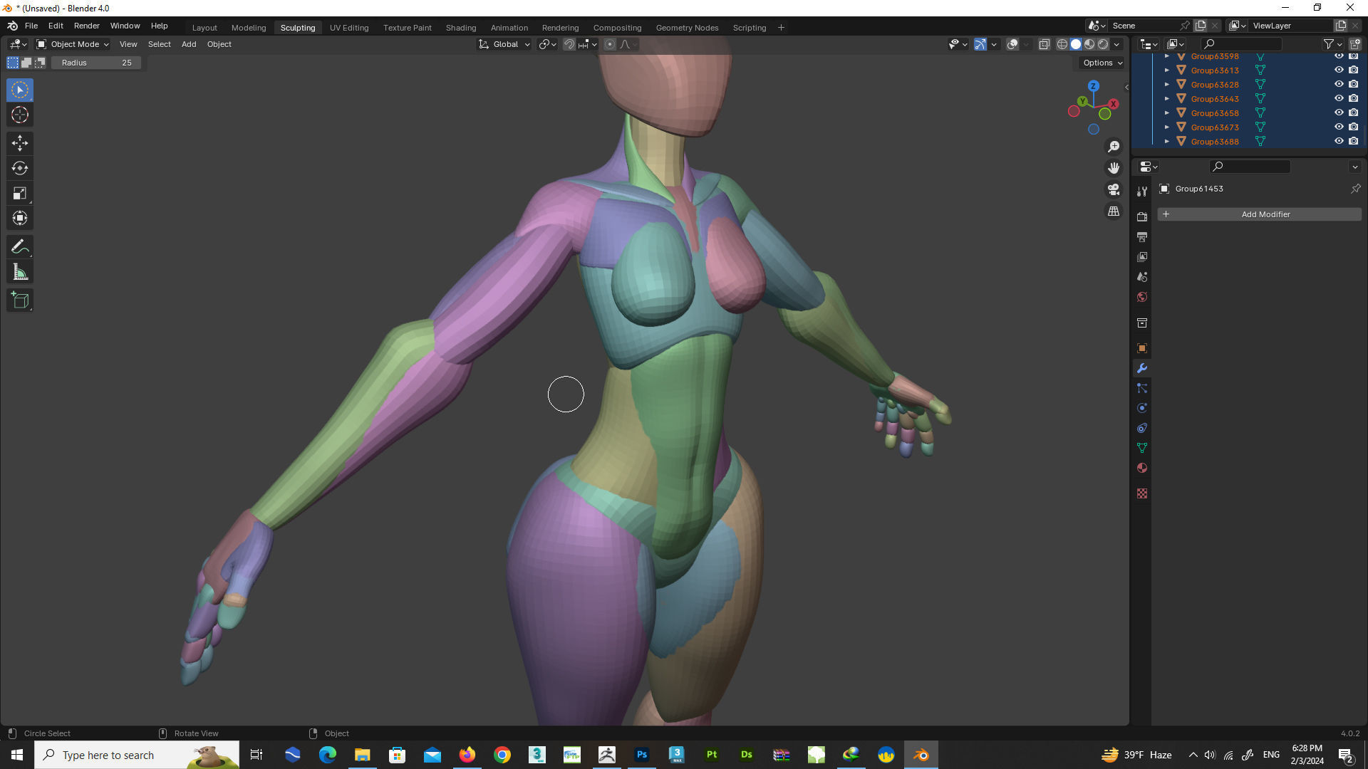stylized anatomy Basemesh blockout 001 3D model_9