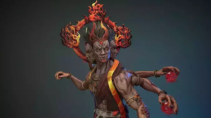 Demon God 4 Low-poly 3D model